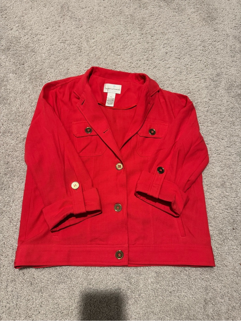 Dana Buchman Women's Red Button-Front Blazer Jacket